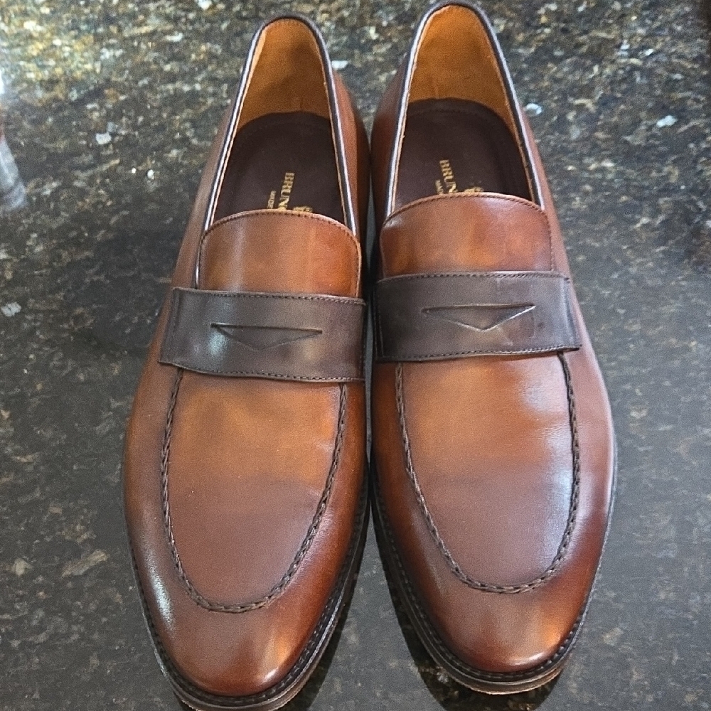 Bruno Magli Men's Rich Brown Leather Slip-Ons - Picture 2 of 6